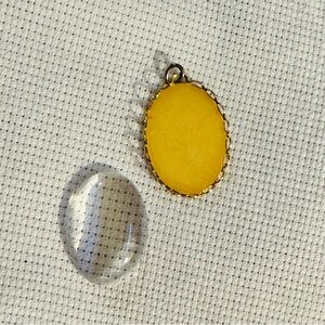 Vintage Photo Jewelry Oval Pendant Frame Gold Plated DIY Memory Locket Kit